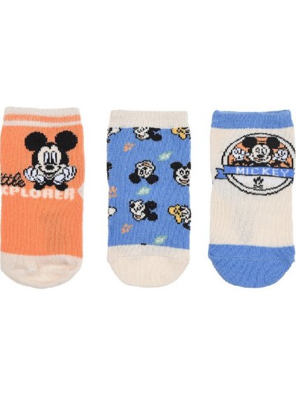 CHLAPECKÝ SET PONOŽEK BABY MICKEY MOUSE - ORANŽOVÁ/MODRÁ/BÍLÁ