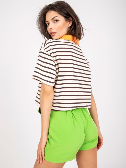 HNĚDO-ŽLUTÝ POLO CROP TOP "GIRL... YOU GOT THIS"