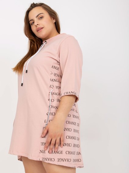 SVĚTLE RŮŽOVÉ SPORTOVNÍ ŠATY S NÁPISY "CHANGE" (Velikost ONE SIZE)