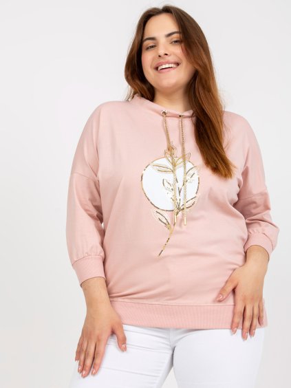 SVĚTLE RŮŽOVÁ HALENKA S POTISKEM STONKU