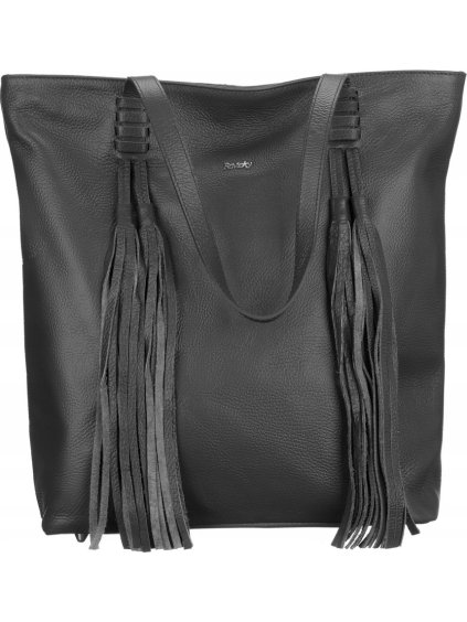 ROVICKY TMAVĚ ŠEDÁ SHOPPER KABELKA S TŘÁSNĚMI