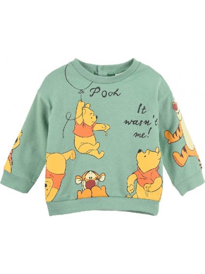 SVĚTLE ZELENÁ KOJENECKÁ MIKINA WINNIE THE POOH