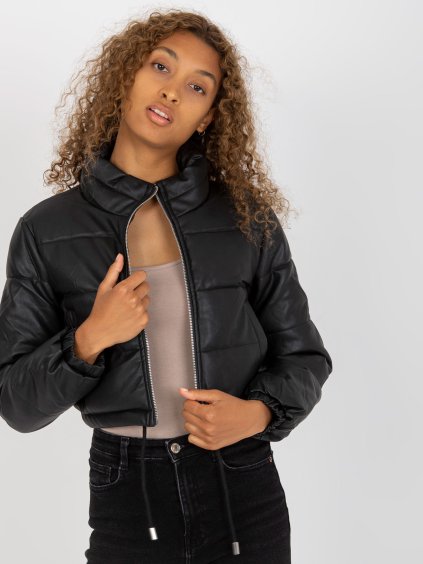 ČERNÁ ZKRÁCENÁ ZIMNÍ CROP BUNDA