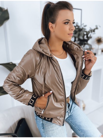 HNĚDÁ LESKLÁ PŘECHODOVÁ BUNDA PERRONI