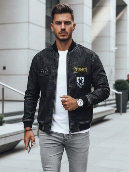 ČERNÝ DŽÍNOVÝ BOMBER (Velikost S)