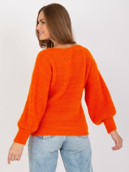 ORANŽOVÝ PLETENÝ SVETR (Velikost ONE SIZE)