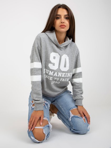 ŠEDÁ SPORTOVNÍ MIKINA "90"