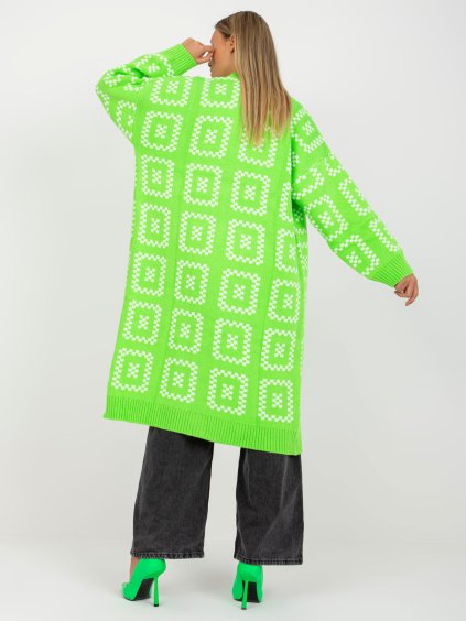 NEONOVĚ ZELENÝ DLOUHÝ OVERSIZED KARDIGAN (Velikost ONE SIZE)