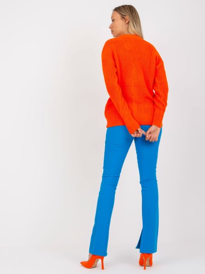 ORANŽOVÝ JEMNÝ PLETENÝ SVETR NA KNOFLÍKY (Velikost ONE SIZE)