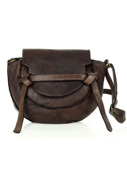 MARCO MAZZINI HNĚDÁ KOŽENÁ CROSSBODY KABELKA