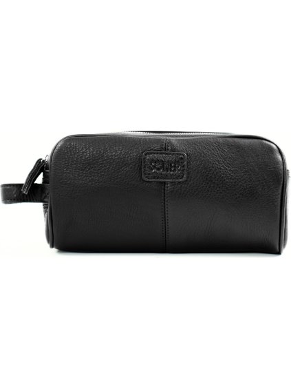 KOSMETICKÁ KOŽENÁ ČERNÁ TAŠKA SOLIER (SK02 BLACK)
