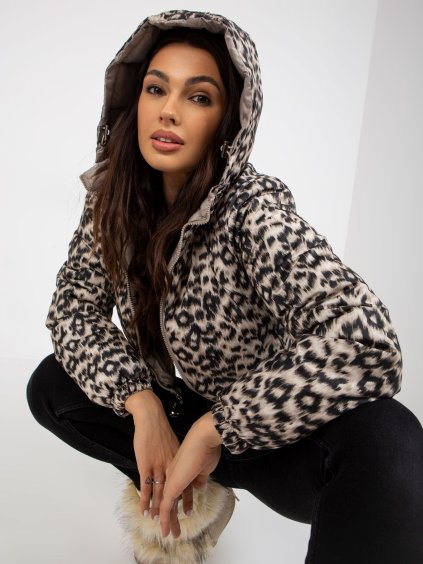 BÉŽOVÁ KRÁTKÁ OBOUSTRANNÁ ZIMNÍ CROP BUNDA