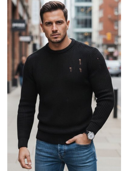 ČERNÝ PÁNSKÝ KLASICKÝ SVETR (Velikost M)