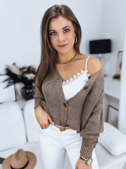BÉŽOVÝ SVETR MINSTRAL NA KNOFLÍKY