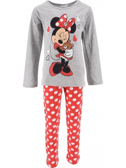 ŠEDO-ČERVENÉ DÍVČÍ PYŽAMO DISNEY MINNIE MOUSE