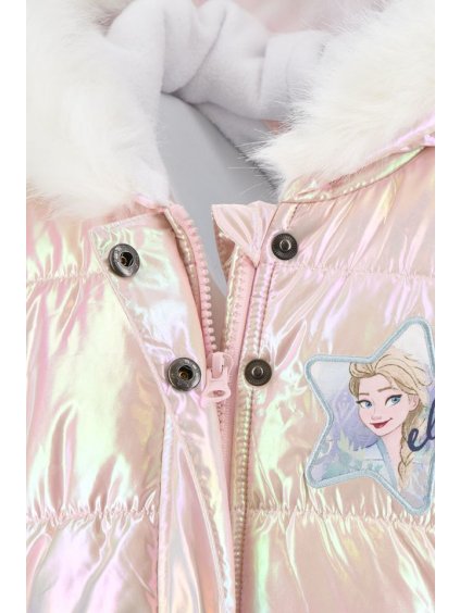 DISNEY FROZEN RŮŽOVÁ TEPLÁ ZIMNÍ BUNDA S HOLO EFEKTEM (Velikost 104)