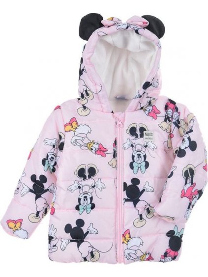 TEPLÁ ZIMNÍ BUNDA DISNEY MINNIE MOUSE - SVĚTLE RŮŽOVÁ