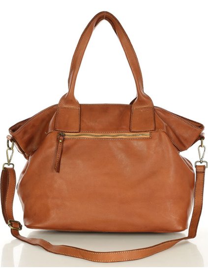 HNĚDÁ KOŽENÁ PROSTORNÁ SHOPPER KABELKA MARCO MAZZINI