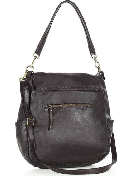 MARCO MAZZINI TMAVĚ HNĚDÁ CROSSBODY Z PŘÍRODNÍ KŮŽE