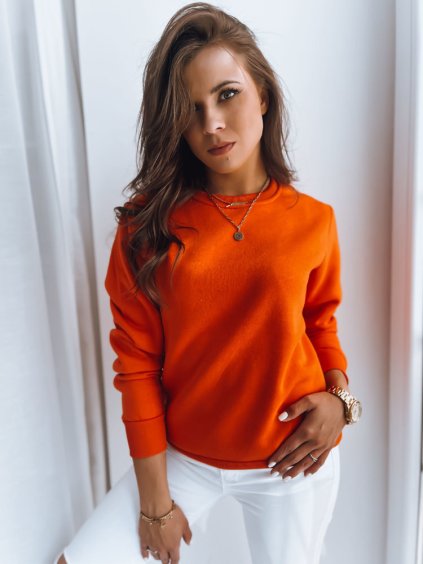 ORANŽOVÁ MIKINA BEZ KAPUCE FASHION II