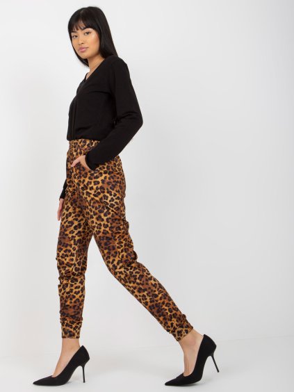 LEOPARDÍ ELEGANTNÍ VOLNÉ KALHOTY