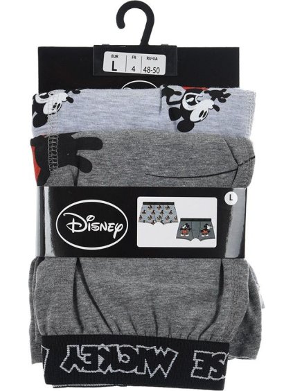 ŠEDÉ PÁNSKÉ BOXERKY MICKEY MOUSE - 2 KS