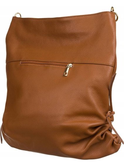 PETERSON SVĚTLE HNĚDÁ SHOPPER KABELKA SE ZLATÝMI KOVOVÝMI PRVKY