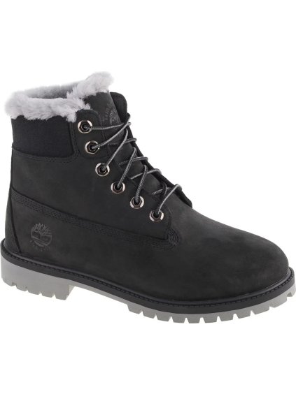 ČERNÉ CHLAPECKÉ BOTY TIMBERLAND PREMIUM 6 IN WP SHEARLING BOOT JR