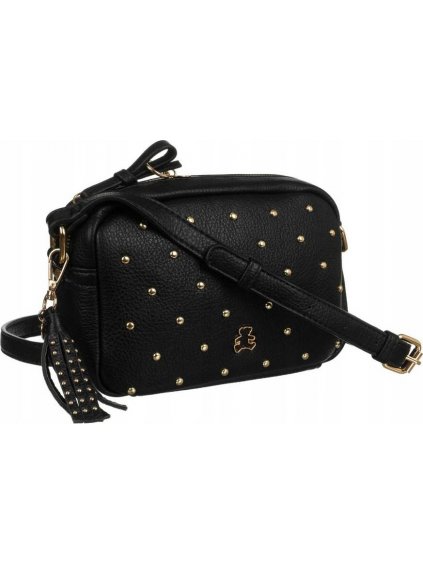 LULUCASTAGNETTE ČERNÁ CROSSBODY KABELKA S CVOČKY
