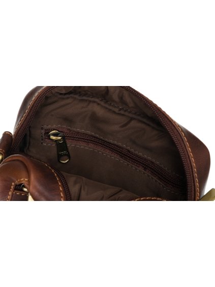 PETERSON HNĚDÁ CROSSBODY Z KŮŽE