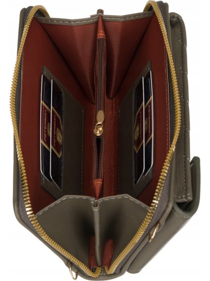 PETERSON ŠEDÁ PROŠÍVANÁ CROSSBODY KABELKA/PENĚŽENKA