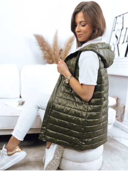 OBOUSTRANNÁ PROŠÍVANÁ VESTA NIKLA - KHAKI/ŠEDÁ