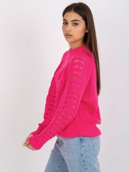 NEONOVĚ RŮŽOVÝ DĚROVANÝ SVETR (Velikost ONE SIZE)