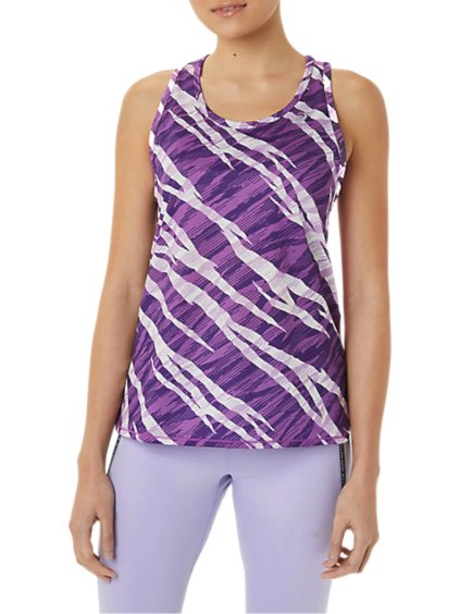 FIALOVÝ DÁMSKÝ TOP ASICS WILD CAMO TANK (Velikost L)