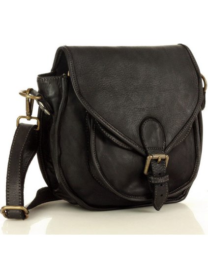 MARCO MAZZINI ČERNÁ KOŽENÁ VINTAGE CROSSBODY