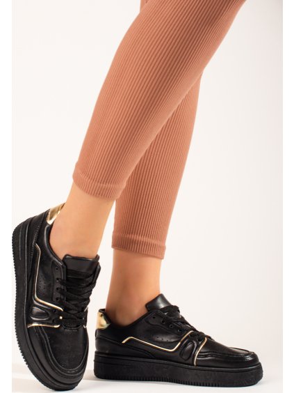 ČERNÉ DÁMSKÉ SNEAKERSY NA PLATFORMĚ SHELOVET