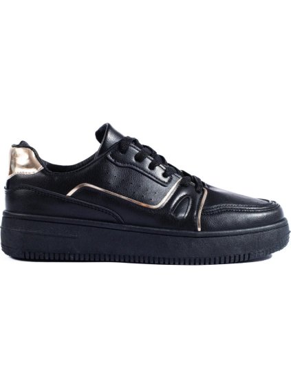 ČERNÉ DÁMSKÉ SNEAKERSY NA PLATFORMĚ SHELOVET