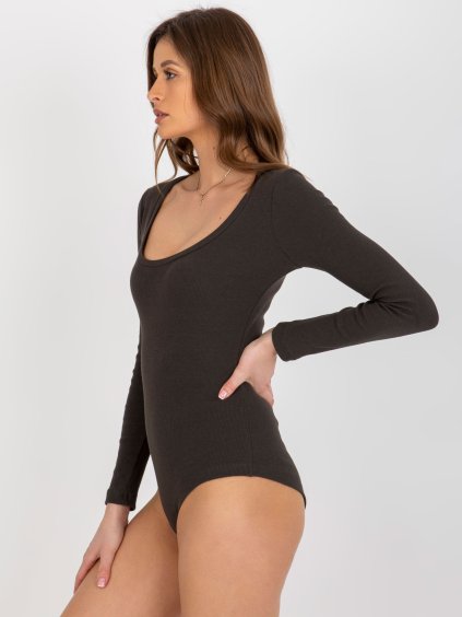 TMAVÉ KHAKI BODY S DLOUHÝM RUKÁVEM