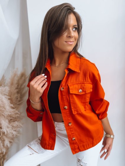 ORANŽOVÁ DÁMSKÁ KOŠILOVÁ BUNDA SILLY LILLY (Velikost S)