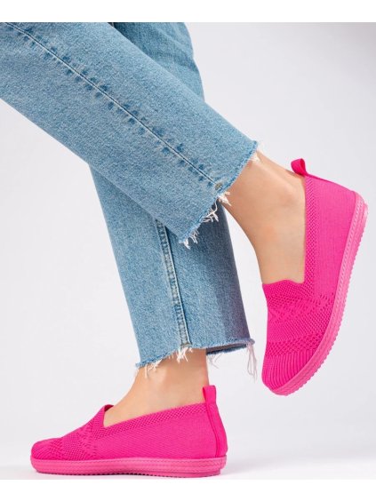 DÁMSKÉ TEXTILNÍ SLIP-ON TENISKY SHELOVET RŮŽOVÉ