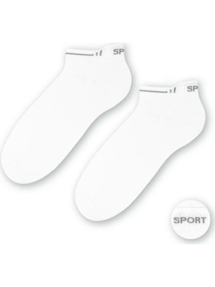 BÍLÉ DÁMSKÉ PONOŽKY SPORT VEL. 35-37 ART. 050 (Velikost 35/37)