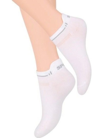 BÍLÉ DÁMSKÉ PONOŽKY SPORT VEL. 35-37 ART. 050 (Velikost 35/37)