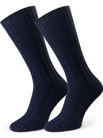 TMAVĚ MODRÉ VLNĚNÉ UNISEX PONOŽKY ART.085 YD004,  NAVY BLUE