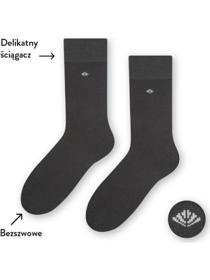 ČERNÉ PÁNSKÉ HLADKÉ BAVLNĚNÉ PONOŽKY ART. 056