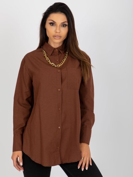 HNĚDÁ KOŠILE S ŘETÍZKEM (Velikost S)