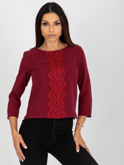 BORDÓ ELEGANTNÍ HALENKA S KRAJKOU