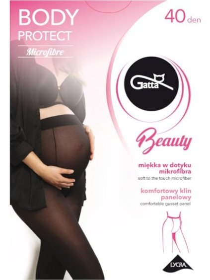 TĚHOTENSKÉ SILONKY GATTA BODY PROTECT BEAUTY 40 DEN (Velikost S, Barva černá)