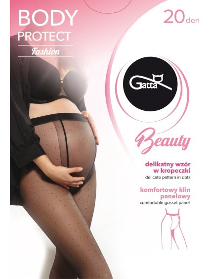 ČERNÉ VZOROVANÉ TĚHOTENSKÉ SILONKY GATTA BODY PROTECT 01 20 DEN MAMA