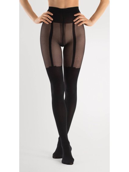 VZOROVANÉ SILONKY FIORE MILLA 40 DEN (Velikost S, Barva černá)