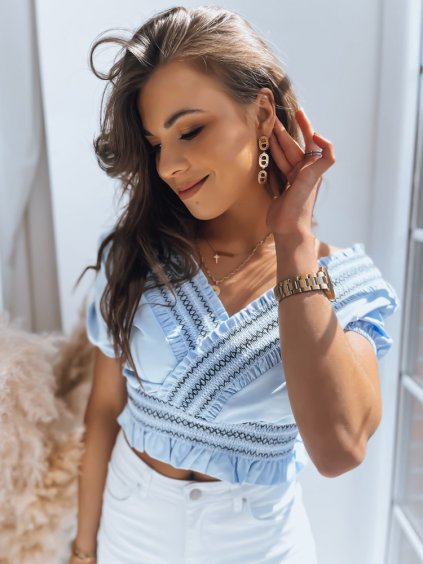 SVĚTLE MODRÝ ELEGANTNÍ CROP TOP KONSTA